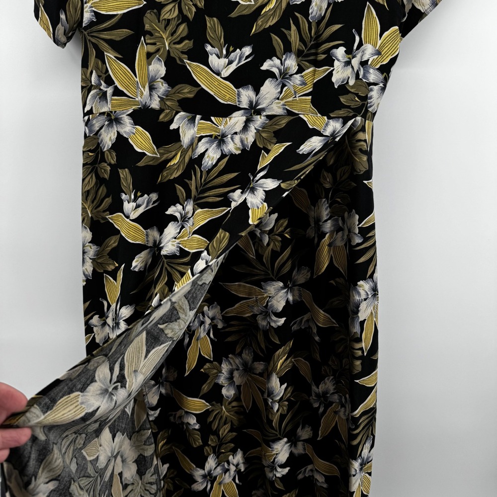 Tommy Bahama Women 100% Silk Floral Maxi Dress Black Green Tropical Sz 12 Resort - Picture 3 of 10
